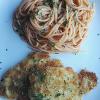 Made Spaghetti In Tomato Sauce With Escalopes