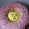 Homer Simpson father's day cake (vanilla cake with strawberry icing)