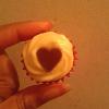 My Valentine's Day Red Velvet mini cupcakes topped with cream cheese frosting and a milk chocolate heart