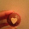 My Valentine's Day Red Velvet mini cupcakes topped with Milk Chocolate and a white chocolate heart