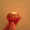 My Valentine's Day Red Velvet mini cupcakes topped with Milk Chocolate and a white chocolate heart