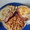 Made Some Breakfast:Toasted Brioche, Lettuce, Bacon, Egg & Beans