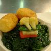 Made Roasted Potatoes On A Bed Of Spinach With Carrots Turnips And Cauliflower