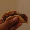 Taco pancake:Red jam-salsa, green jam-relish or lettuce, choc sprinkles-meat, and icing sugar- salt