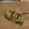 Avocado style cakepops(vanilla cake with a chocolate interior, and covered in white chocolate(the smoother ones) or icing).