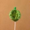 Apple style cake pops with peppermint interior, dipped in white chocolate(dyed green), with apple flavour log stalk, (green candy)