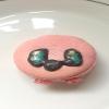 Rose water Kirby macaroons (with jam in the middle)